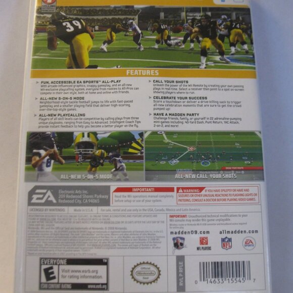 Nintendo Wii Video Game: Madden 09 - All-Play - Picture 3 of 4
